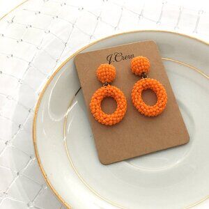 NEW! J. Crew ORANGE Bead Mini Drop Earrings - OS